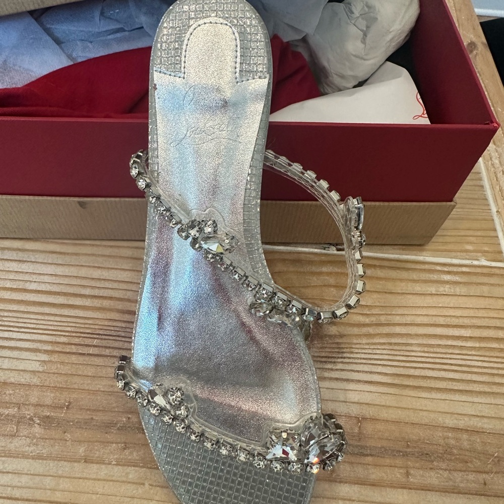 Christian Louboutin Silver Crystal Sandals